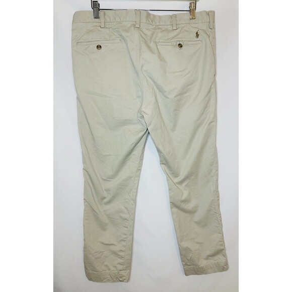Polo Ralph Lauren Stretch Slim Fit Khaki Chino Twill Pants Men's 36 X 30 - Picture 2 of 11
